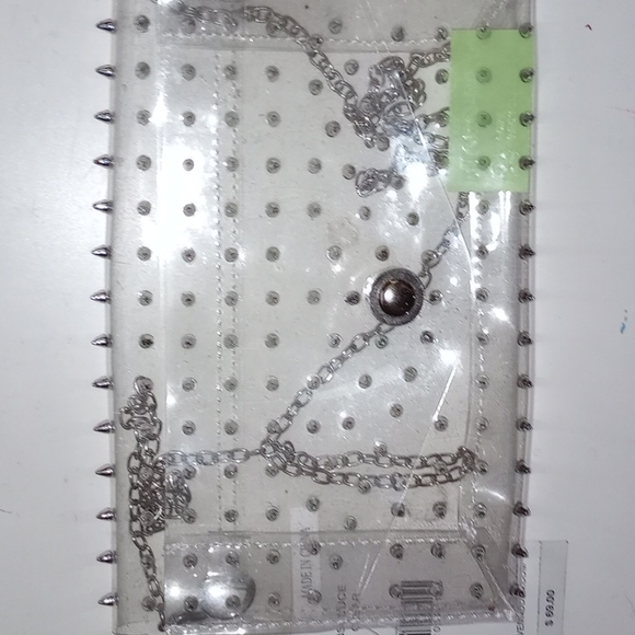 STEVE MADDEN B.SEDUCE CLEAR Spike Studded Purse. Bar Code:#20574125 (RETAIL $69) - Picture 4 of 5